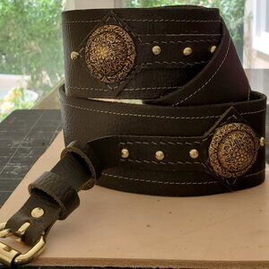 Brand New - BOHO Style - Handcrafted Belt - 100% leather belt - brown